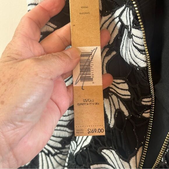 RACHEL Rachel Roy Black and White Floral Mini Dress - Picture 8 of 15